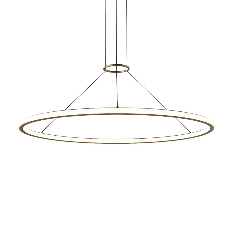 SONNEMAN Luna 48" 2-Light LED 2700K Brass White Shade Round Pendant Light