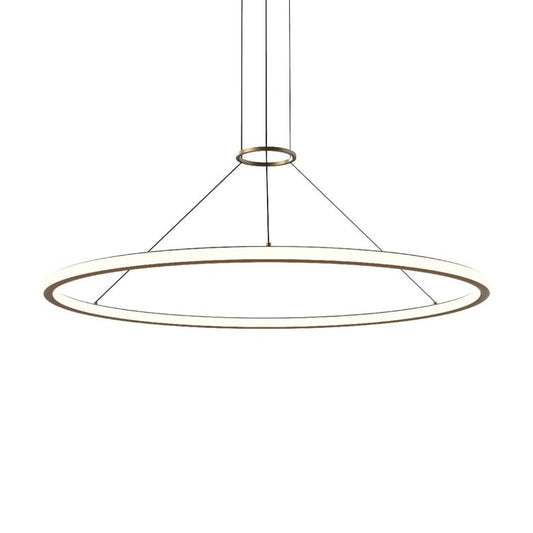 SONNEMAN Luna 48" 2-Light LED 2700K Brass White Shade Round Pendant Light
