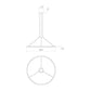 SONNEMAN Luna 48" 2-Light LED 2700K Satin Black White Shade Round Pendant Light