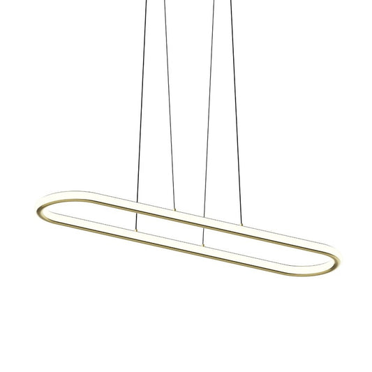 SONNEMAN Luna 48" 2-Light LED 3000K Brass White Silicone Shade Racetrack Pendant Light
