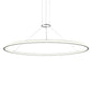 SONNEMAN Luna 60" 2-Light LED 2700K Bright Satin Aluminum White Shade Round Pendant Light