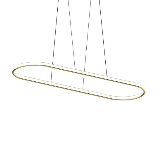 SONNEMAN Luna 60" 2-Light LED 3000K Brass White Silicone Shade Racetrack Pendant Light