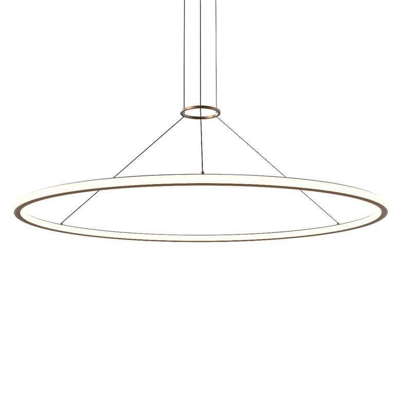 SONNEMAN Luna 60" 2-Light LED 3500K Brass White Shade Round Pendant Light