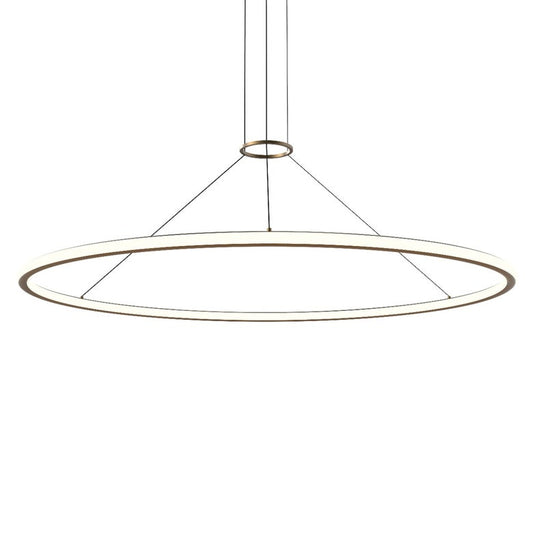 SONNEMAN Luna 60" 2-Light LED 3500K Brass White Shade Round Pendant Light