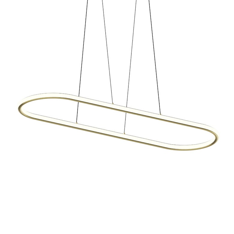 SONNEMAN Luna 60" 2-Light LED 3500K Brass White Silicone Shade Racetrack Pendant Light