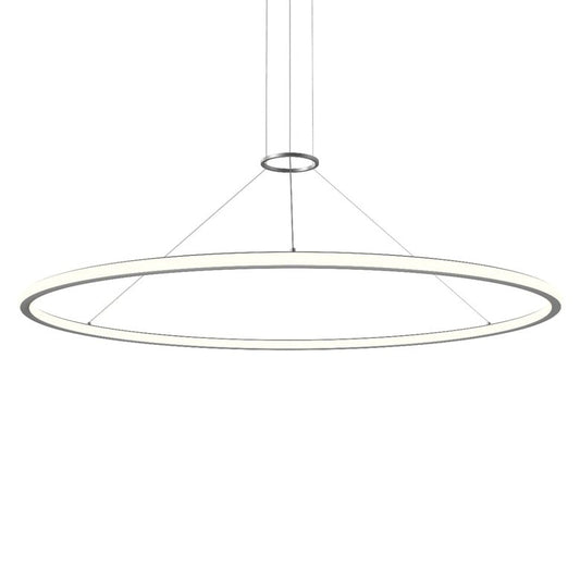 SONNEMAN Luna 60" 2-Light LED 3500K Bright Satin Aluminum White Shade Round Pendant Light
