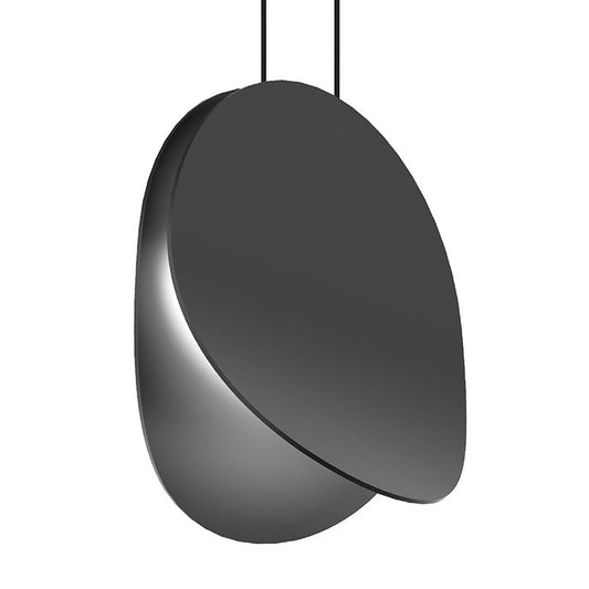 SONNEMAN Malibu Discs 10" 1-Light LED Satin Black Pendant Light With 20' Cord Length