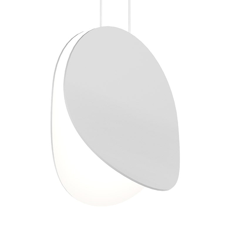 SONNEMAN Malibu Discs 10" 1-Light LED Satin White Pendant Light With 20' Cord Length