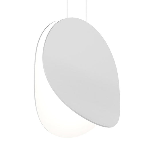 SONNEMAN Malibu Discs 10" 1-Light LED Satin White Pendant Light With 20' Cord Length