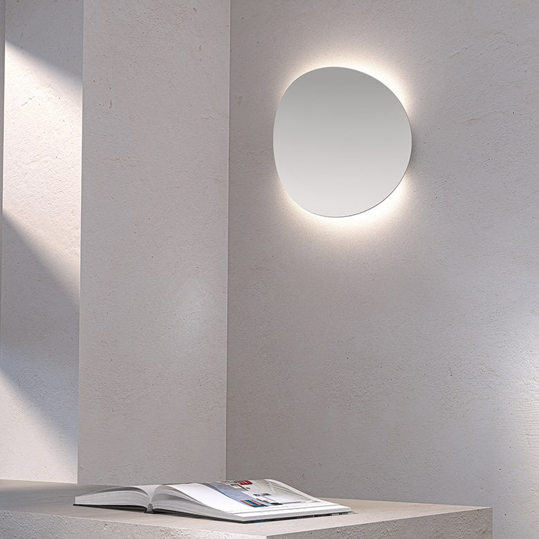 SONNEMAN Malibu Discs 10" 2-Light LED Satin White Aluminum Shade Wall Sconce