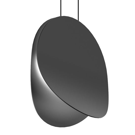 SONNEMAN Malibu Discs 14" 1-Light LED Satin Black Pendant Light With 6' Cord Length