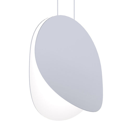 SONNEMAN Malibu Discs 14" 1-Light LED Satin White Dove Gray Pendant Light With 20' Cord Length