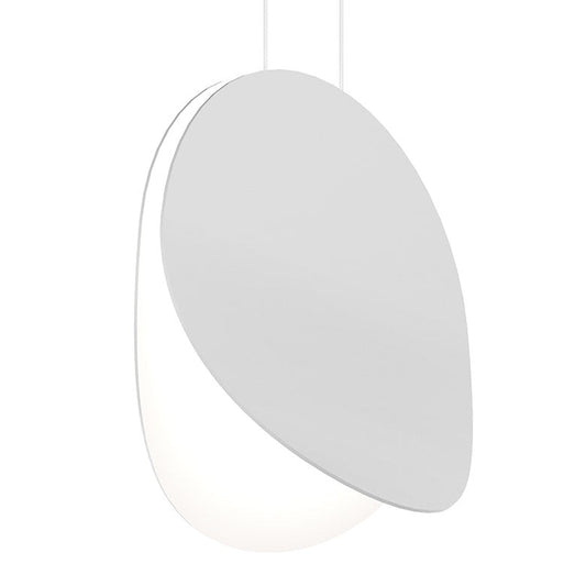 SONNEMAN Malibu Discs 14" 1-Light LED Satin White Dove Gray Pendant Light With 20' Cord Length