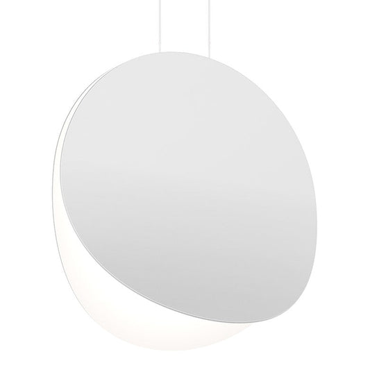 SONNEMAN Malibu Discs 18" 1-Light LED Satin White Pendant Light With 20' Cord Length