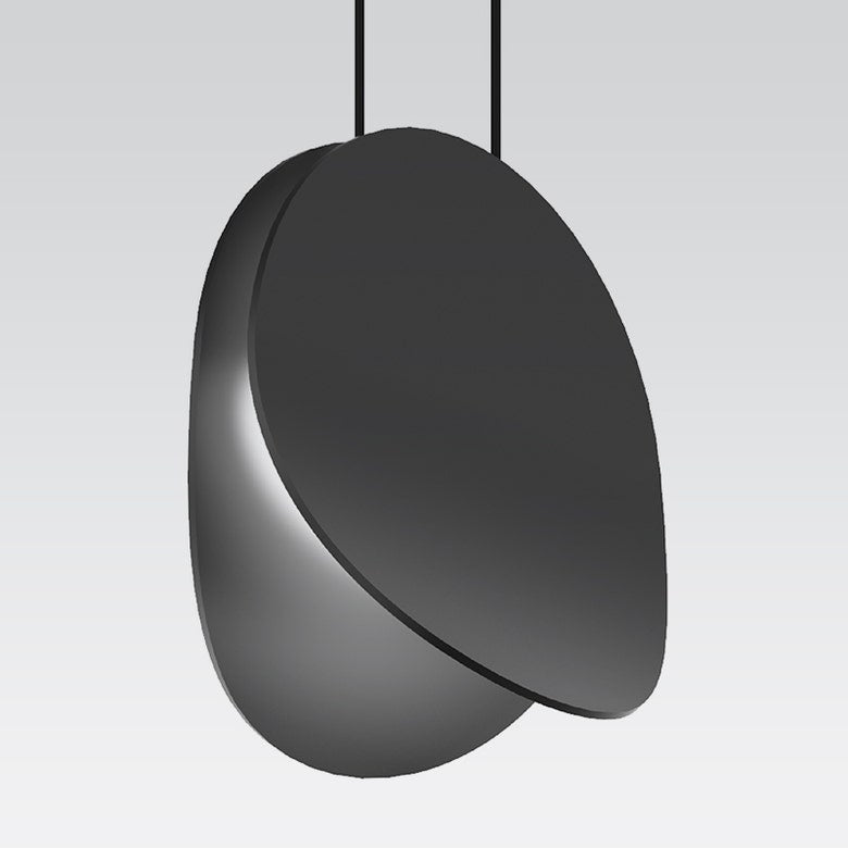 SONNEMAN Malibu Discs 8" 1-Light LED Satin Black Pendant Light With 20' Cord Length