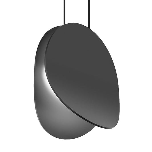 SONNEMAN Malibu Discs 8" 1-Light LED Satin Black Pendant Light With 6' Cord Length