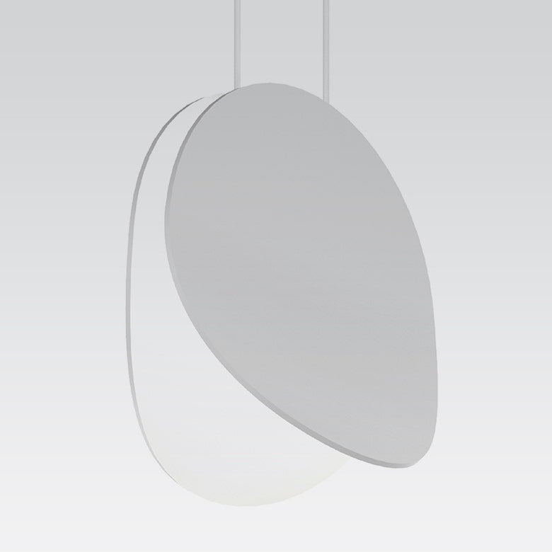 SONNEMAN Malibu Discs 8" 1-Light LED Satin White Pendant Light With 20' Cord Length