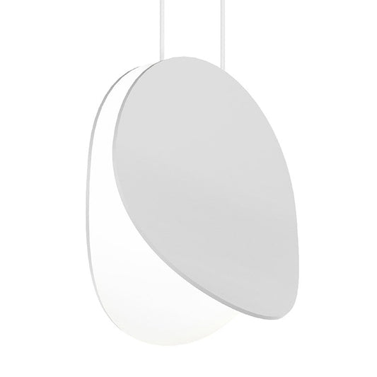 SONNEMAN Malibu Discs 8" 1-Light LED Satin White Pendant Light With 20' Cord Length