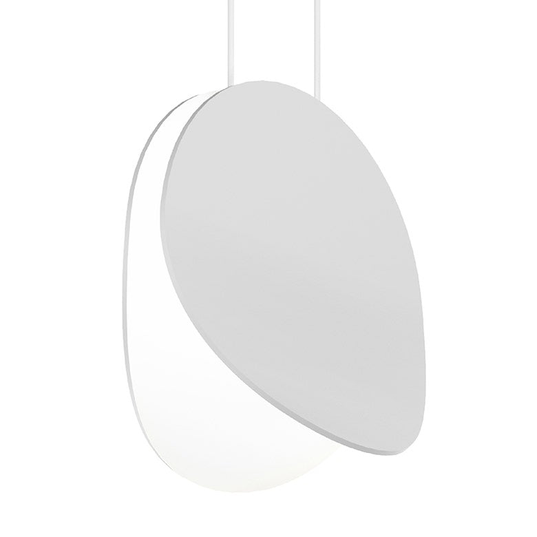 SONNEMAN Malibu Discs 8" 1-Light LED Satin White Pendant Light With 6' Cord Length