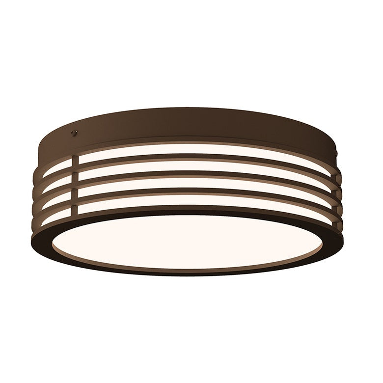 SONNEMAN Marue 10" 1-Light LED Round Textured Bronze Optical Acrylic Shade Surface Flush Mount Lighting