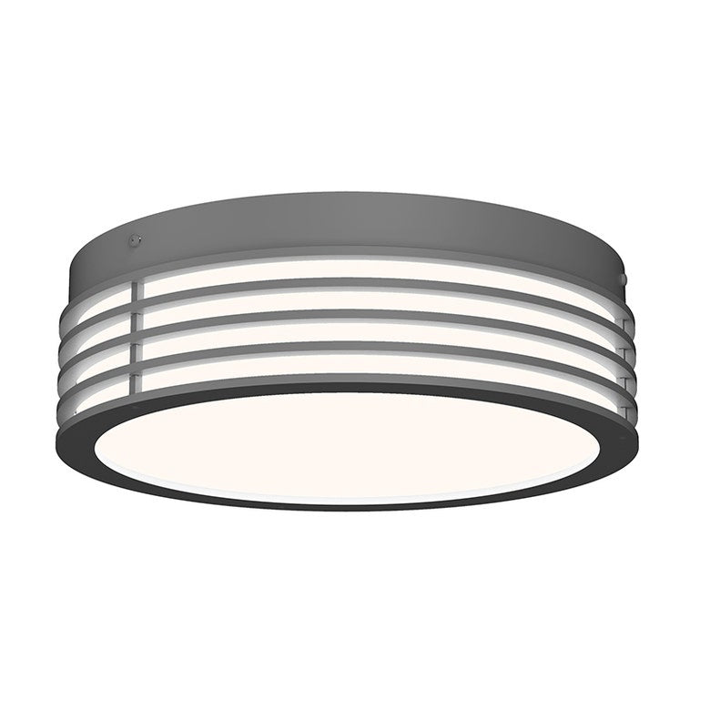 SONNEMAN Marue 10" 1-Light LED Round Textured Gray Optical Acrylic Shade Surface Flush Mount Lighting