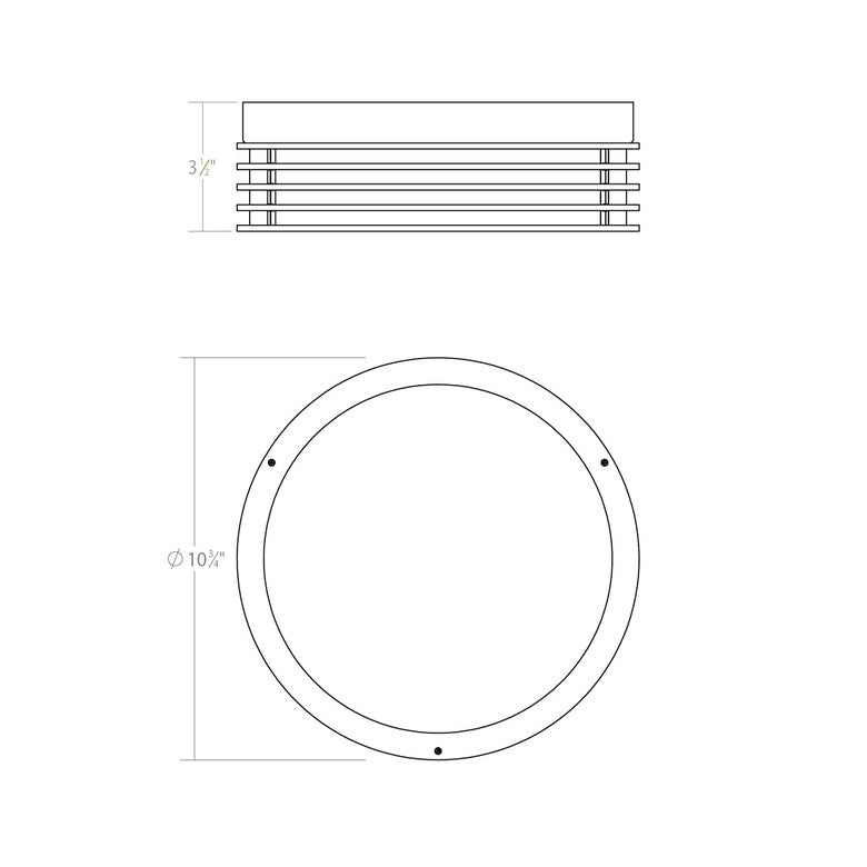 SONNEMAN Marue 10" 1-Light LED Round Textured White Optical Acrylic Shade Surface Flush Mount Lighting