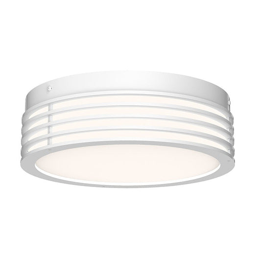 SONNEMAN Marue 10" 1-Light LED Round Textured White Optical Acrylic Shade Surface Flush Mount Lighting