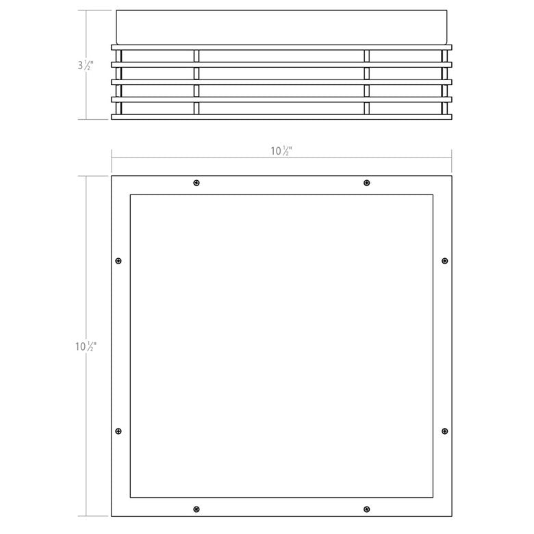SONNEMAN Marue 10" 1-Light LED Square Textured White Optical Acrylic Shade Surface Flush Mount Lighting