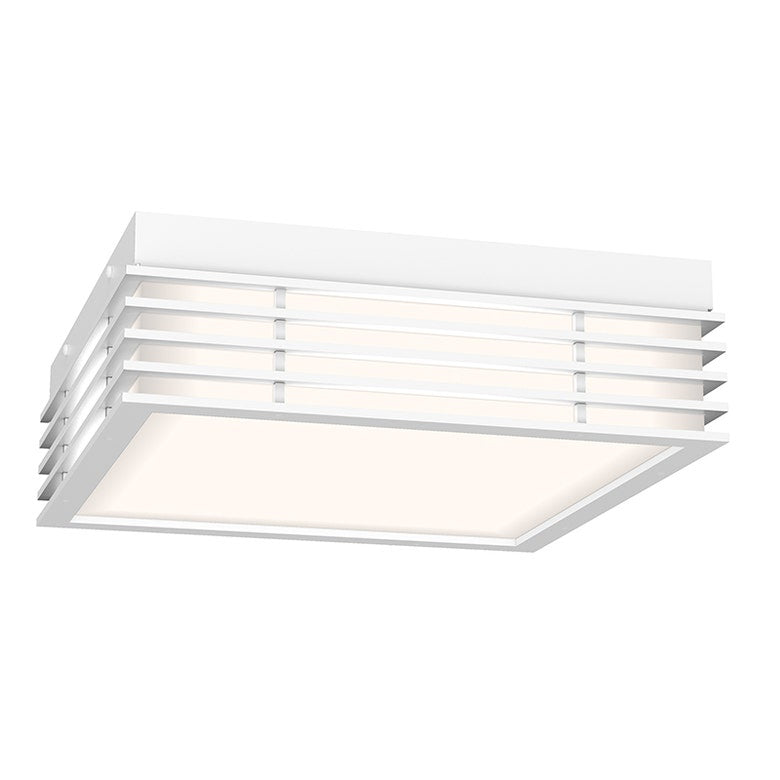 SONNEMAN Marue 10" 1-Light LED Square Textured White Optical Acrylic Shade Surface Flush Mount Lighting