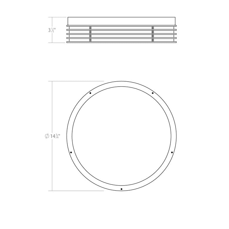 SONNEMAN Marue 14" 1-Light LED Round Textured Gray Optical Acrylic Shade Surface Flush Mount Lighting