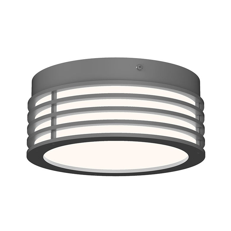 SONNEMAN Marue 7" 1-Light LED Round Textured Gray Optical Acrylic Shade Surface Flush Mount Lighting