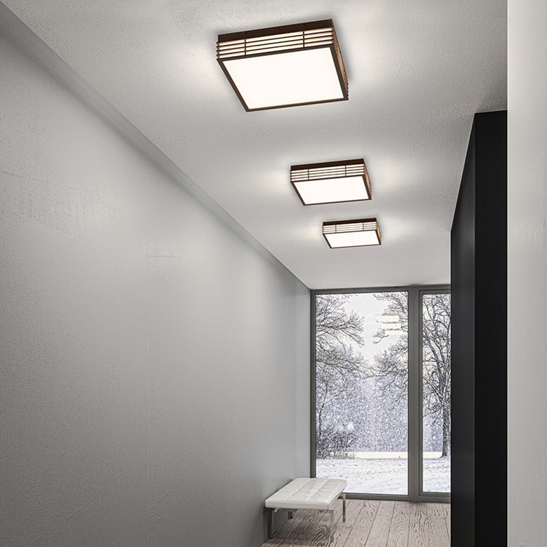 SONNEMAN Marue 7" 1-Light LED Square Textured Bronze Optical Acrylic Shade Surface Flush Mount Lighting