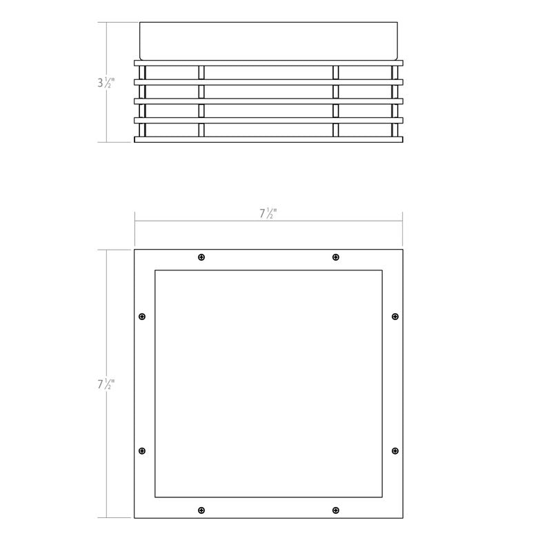 SONNEMAN Marue 7" 1-Light LED Square Textured Gray Optical Acrylic Shade Surface Flush Mount Lighting