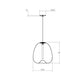 SONNEMAN Mela 1-Light LED Satin Black Glass With Frosted Acrylic Shade Large Pendant Light