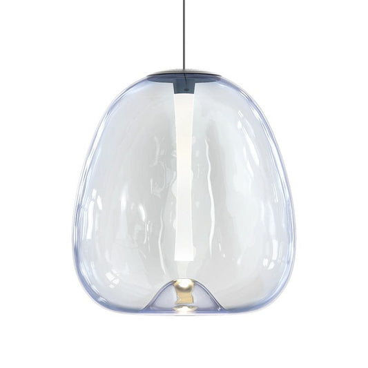 SONNEMAN Mela 1-Light LED Satin Black Glass With Frosted Acrylic Shade Large Pendant Light