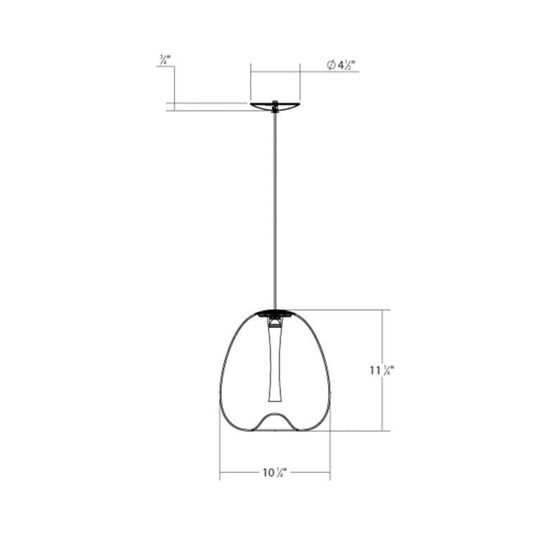 SONNEMAN Mela 1-Light LED Satin Black Glass With Frosted Acrylic Shade Medium Pendant Light