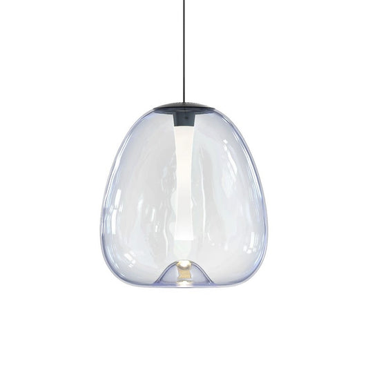 SONNEMAN Mela 1-Light LED Satin Black Glass With Frosted Acrylic Shade Medium Pendant Light