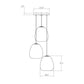 SONNEMAN Mela 3-Light LED Satin Black Glass With Frosted Acrylic Shade Chandelier