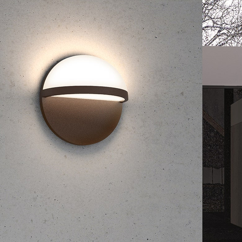 SONNEMAN Mezza Cupola 8" 1-Light LED Textured Bronze Aluminum Shade Wall Sconce
