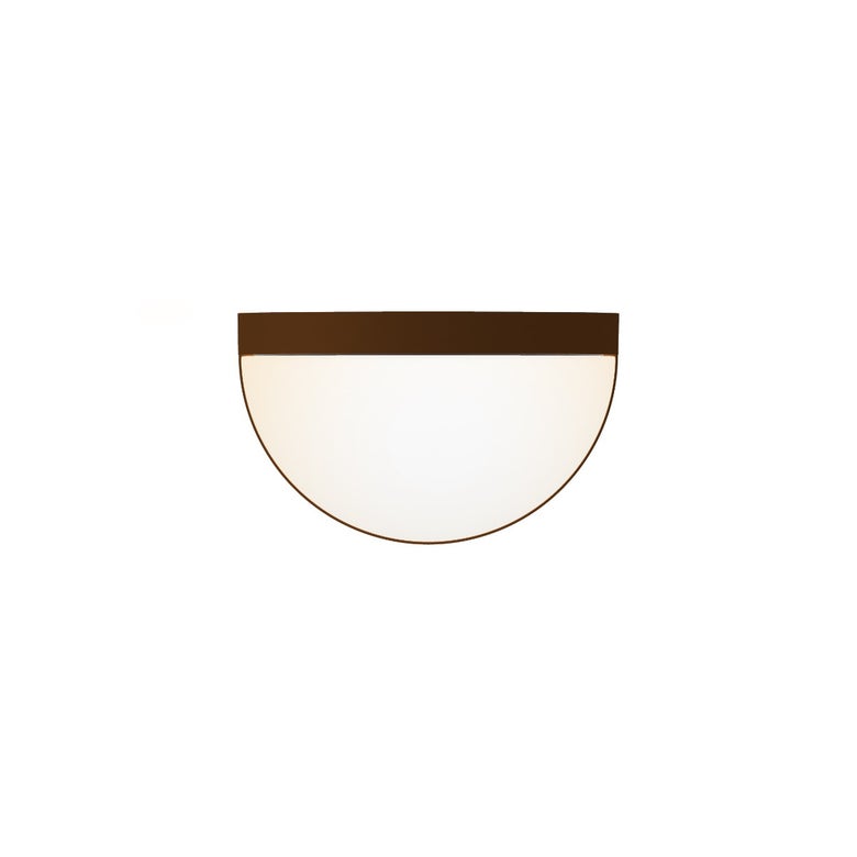 SONNEMAN Mezza Vetro 5" 1-Light LED Textured Bronze White Glass Shade Wall Sconce