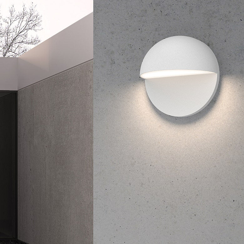 SONNEMAN Mezza Vetro 5" 1-Light LED Textured White Glass Shade Wall Sconce