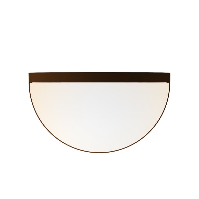 SONNEMAN Mezza Vetro 8" 1-Light LED Textured Bronze White Glass Shade Wall Sconce