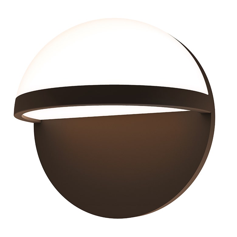 SONNEMAN Mezza Vetro 8" 1-Light LED Textured Bronze White Glass Shade Wall Sconce