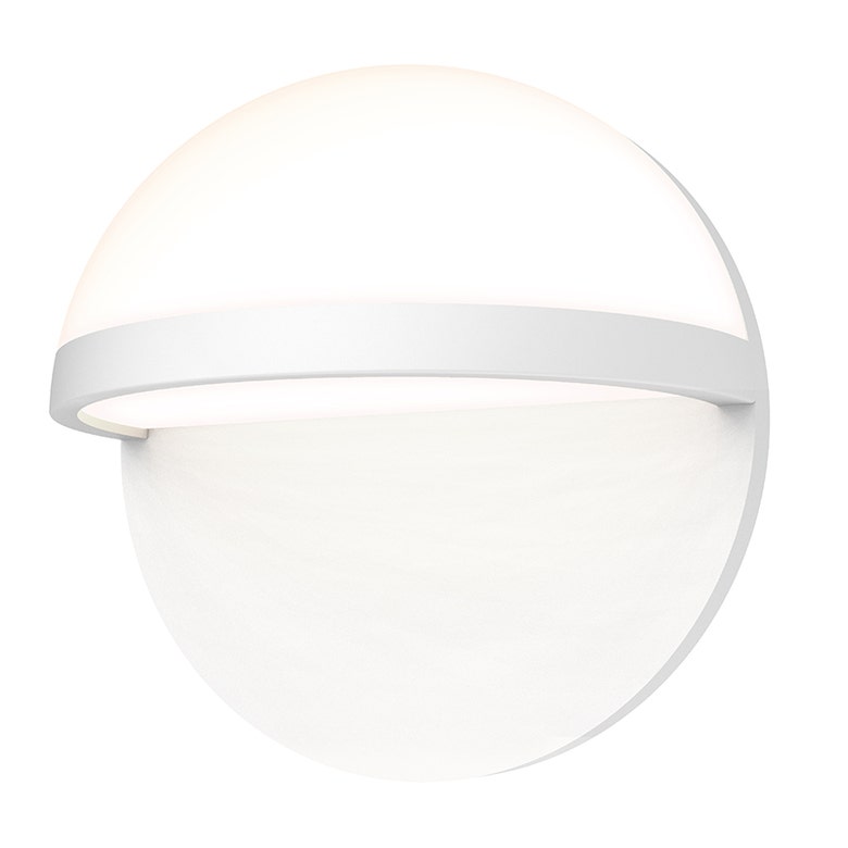 SONNEMAN Mezza Vetro 8" 1-Light LED Textured White Glass Shade Wall Sconce
