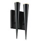 SONNEMAN Micro Cone 2-Light LED Satin Black Optical Acrylic Shade Double Wall Sconce