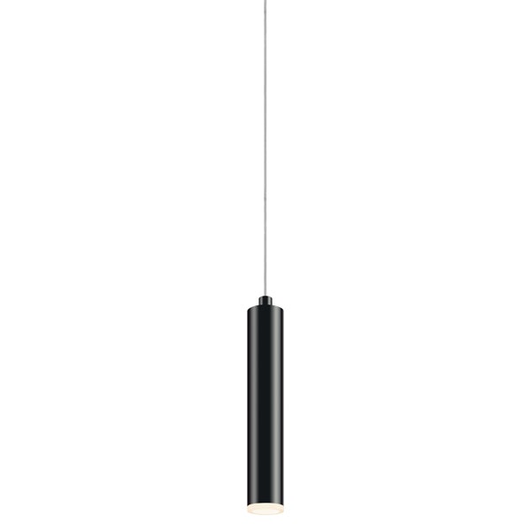 SONNEMAN Micro Tube LED Satin Black Optical Acrylic Shade Single Pendant Light