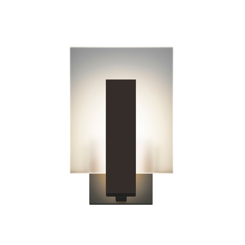 SONNEMAN Midtown Integral LED Short Textured Bronze Etched Glass Shade Wall Sconce