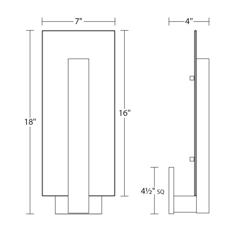 SONNEMAN Midtown Integral LED Tall Textured Gray Etched Glass Shade Wall Sconce