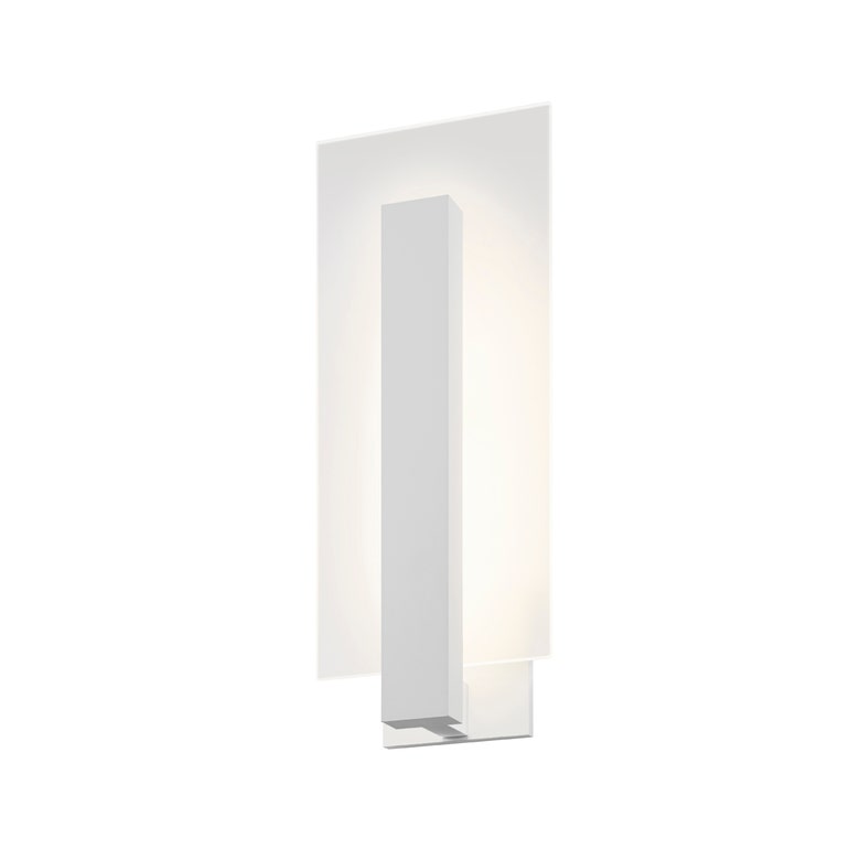 SONNEMAN Midtown Integral LED Tall Textured White Etched Glass Shade Wall Sconce