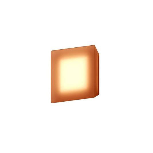 SONNEMAN Mist 1-Light LED Textured White Amber Etched Glass Diffuser Shade Square Wall Sconce